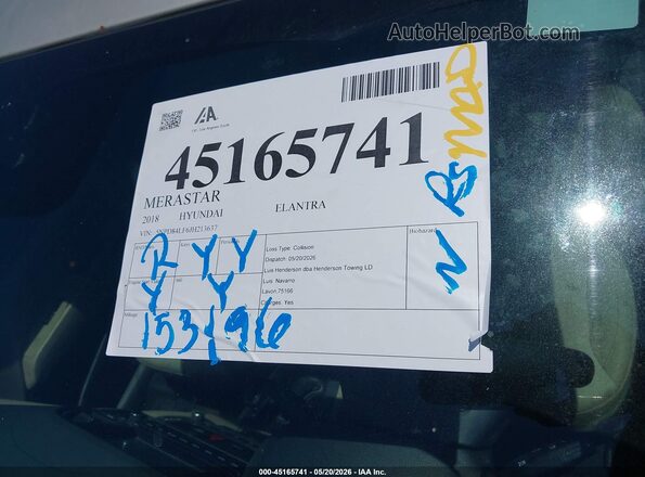 5NPD84LF6JH213637 2018 HYUNDAI ELANTRA Зеленый 