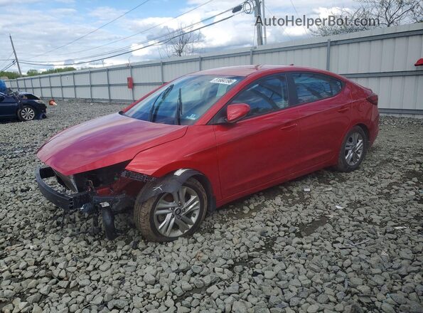 5NPD84LF6LH590942 2020 HYUNDAI ELANTRA Red წინა მარცხენა ხედი სამი მეოთხედიდან