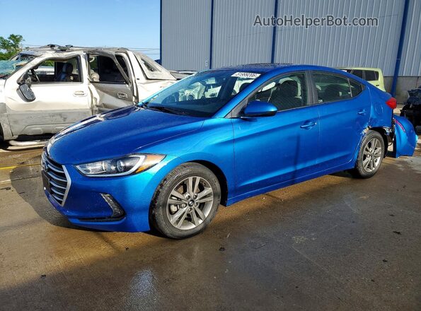 5NPD84LF8JH380498 2018 HYUNDAI ELANTRA Синий Передняя левая четверть