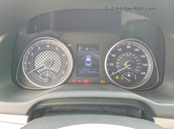 5NPD84LF8KH435422 2019 HYUNDAI ELANTRA Blue Вид щитка приладів