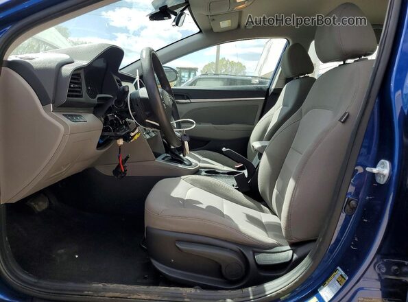 5NPD84LF8KH435422 2019 HYUNDAI ELANTRA Blue Вид салону спереду