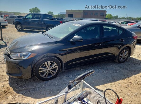 5NPD84LF9JH292611 2018 HYUNDAI ELANTRA Black Vista tres cuartos delantera izquierda