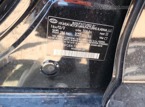 5NPD84LF9JH292611 2018 HYUNDAI ELANTRA Black Vista del compartimento del motor