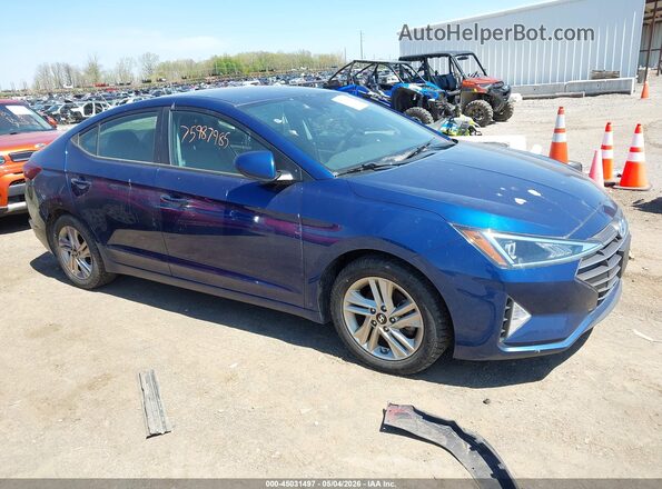 5NPD84LFXKH407069 2019 HYUNDAI ELANTRA Синий Передняя правая четверть