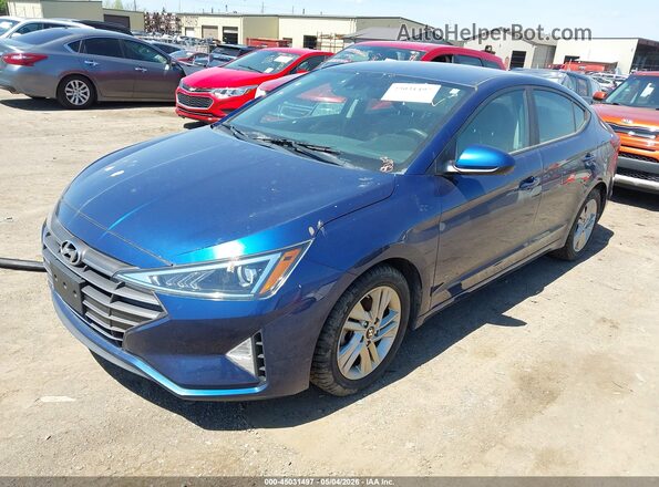 5NPD84LFXKH407069 2019 HYUNDAI ELANTRA Синий Передняя левая четверть