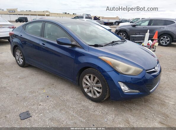 5NPDH4AE0GH659141 2016 HYUNDAI ELANTRA Синий Передняя правая четверть