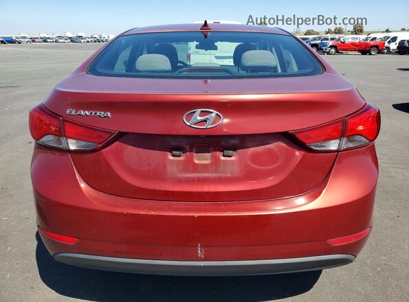 5NPDH4AE1GH748362 2016 HYUNDAI ELANTRA Бордовый Вид сзади