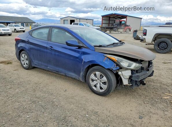 5NPDH4AE2GH700675 2016 HYUNDAI ELANTRA Blue Передня права чверть