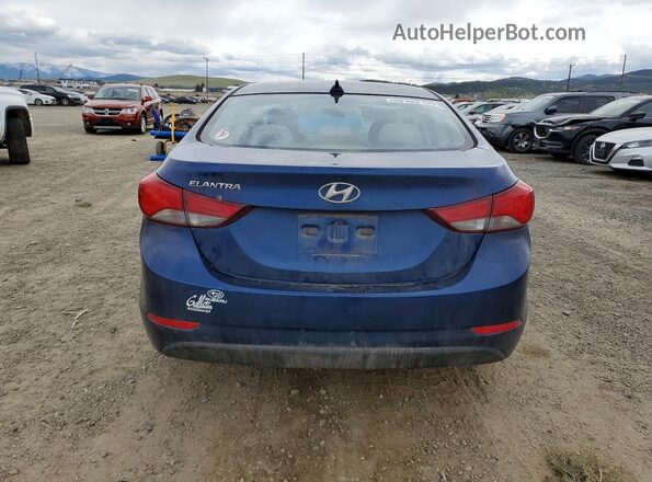5NPDH4AE2GH700675 2016 HYUNDAI ELANTRA Blue Вид ззаду