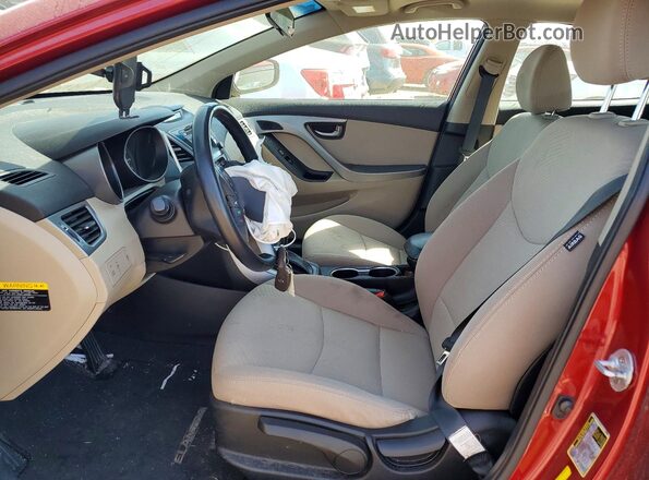 5NPDH4AE3GH791391 2016 HYUNDAI ELANTRA Red Widok wnętrza z przodu