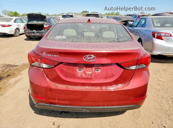 5NPDH4AE3GH791391 2016 HYUNDAI ELANTRA Red Widok z tyłu