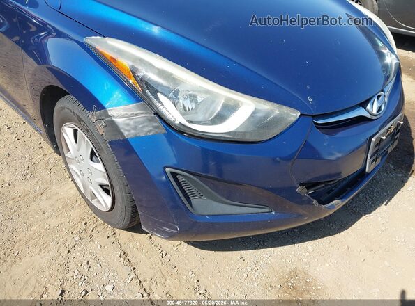 5NPDH4AE4GH754172 2016 HYUNDAI ELANTRA Blue Вид спереду