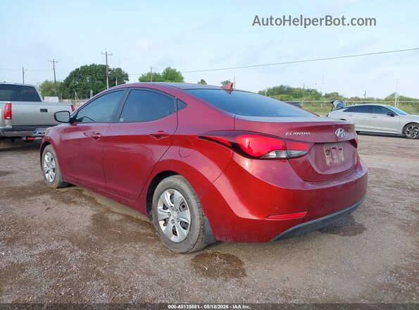 5NPDH4AE8GH681923 2016 HYUNDAI ELANTRA Red Trasero izquierdo