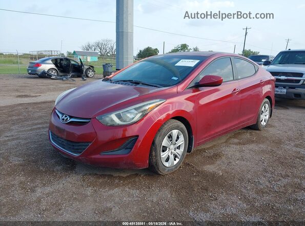 5NPDH4AE8GH681923 2016 HYUNDAI ELANTRA Red Vista tres cuartos delantera izquierda