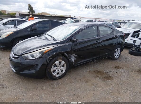 5NPDH4AE8GH695899 2016 HYUNDAI ELANTRA Черный Передняя левая четверть