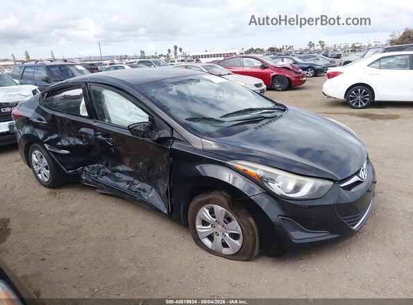 5NPDH4AE8GH695899 2016 HYUNDAI ELANTRA Черный Передняя правая четверть