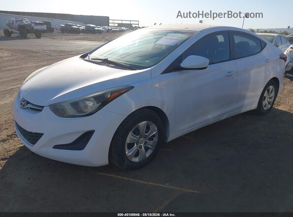 5NPDH4AE8GH721241 2016 HYUNDAI ELANTRA White Vista tres cuartos delantera izquierda