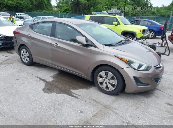5NPDH4AE9GH700026 2016 HYUNDAI ELANTRA Желто-коричневый Передняя правая четверть