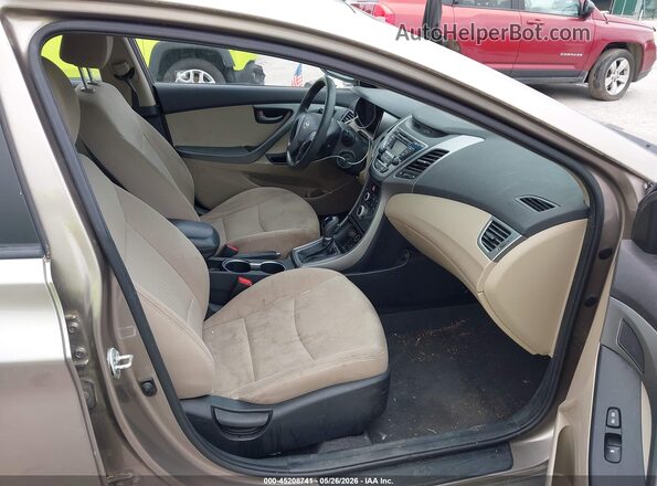 5NPDH4AE9GH700026 2016 HYUNDAI ELANTRA Желто-коричневый Вид салона спереди