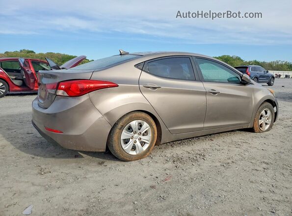 5NPDH4AE9GH727419 2016 HYUNDAI ELANTRA Gold Rear right