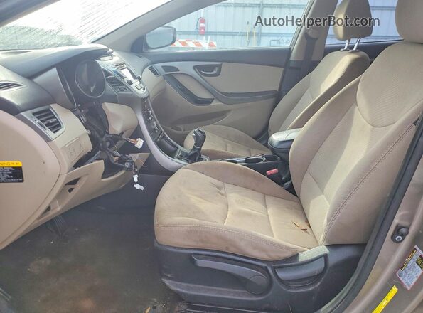 5NPDH4AE9GH727419 2016 HYUNDAI ELANTRA Gold Front interior view