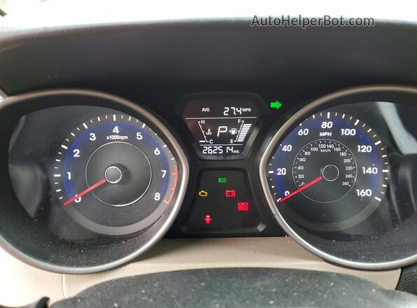 5NPDH4AEXGH656618 2016 HYUNDAI ELANTRA Красный Вид щитка приборов