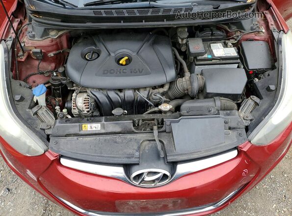 5NPDH4AEXGH656618 2016 HYUNDAI ELANTRA Красный Вид задней части салона