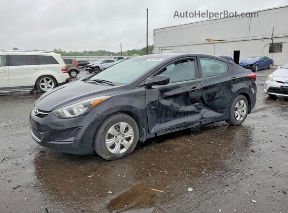 5NPDH4AEXGH753513 2016 HYUNDAI ELANTRA Черный Передняя левая четверть