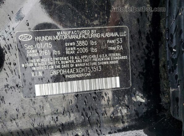 5NPDH4AEXGH753513 2016 HYUNDAI ELANTRA Черный Вид подкапотного пространства