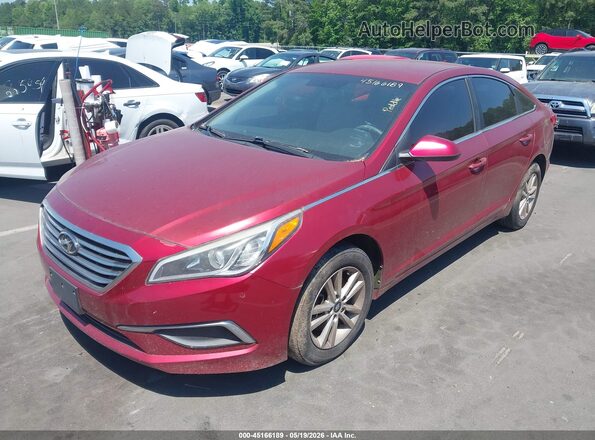 5NPE24AF0GH282745 2016 HYUNDAI SONATA Бордовый Передняя левая четверть