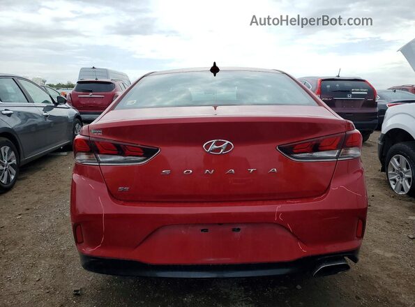 5NPE24AF0KH789931 2019 HYUNDAI SONATA Red Widok z tyłu
