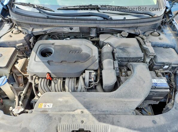 5NPE24AF1GH286691 2016 HYUNDAI SONATA Синий Вид задней части салона