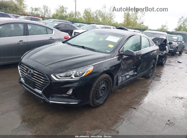 5NPE24AF2KH807118 2019 HYUNDAI SONATA Black Vista tres cuartos delantera izquierda
