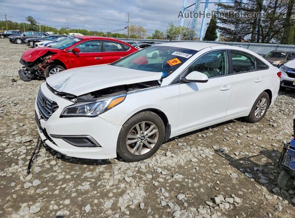 5NPE24AF4HH509081 2017 HYUNDAI SONATA White წინა მარცხენა ხედი სამი მეოთხედიდან