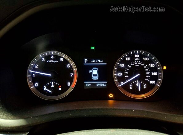 5NPE24AF6KH777640 2019 HYUNDAI SONATA Синий Вид щитка приборов