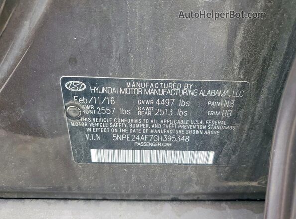 5NPE24AF7GH395348 2016 HYUNDAI SONATA Коричневый Вид подкапотного пространства