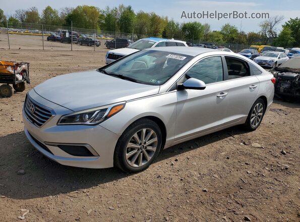 5NPE24AF7HH521757 2017 HYUNDAI SONATA Silver წინა მარცხენა ხედი სამი მეოთხედიდან