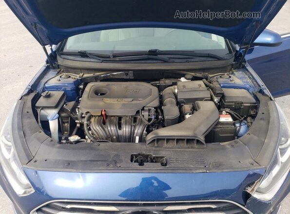 5NPE24AF7KH732819 2019 HYUNDAI SONATA Синий Вид задней части салона