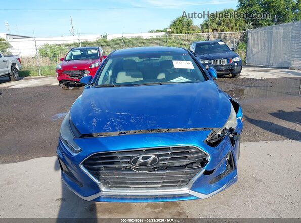 5NPE24AF9JH655840 2018 HYUNDAI SONATA Синий Вид щитка приборов