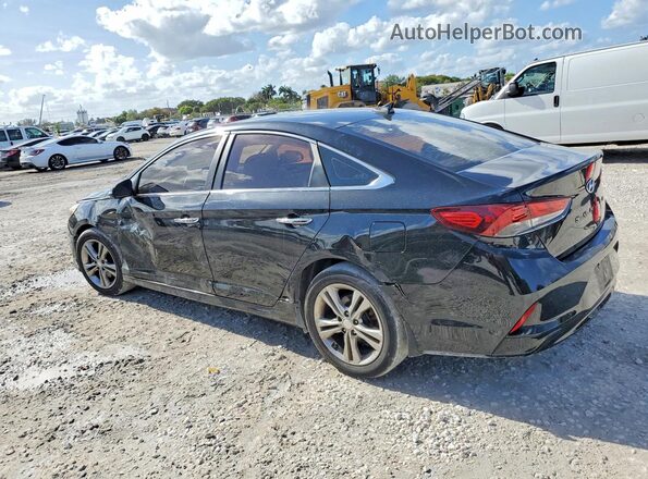 5NPE34AF0JH613862 2018 HYUNDAI SONATA Black Հետևի ձախ