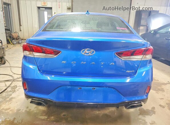 5NPE34AF0JH656372 2018 HYUNDAI SONATA Blue Հետևի տեսք