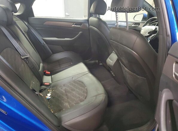 5NPE34AF0JH656372 2018 HYUNDAI SONATA Blue Հետևի նստատեղերի տեսք