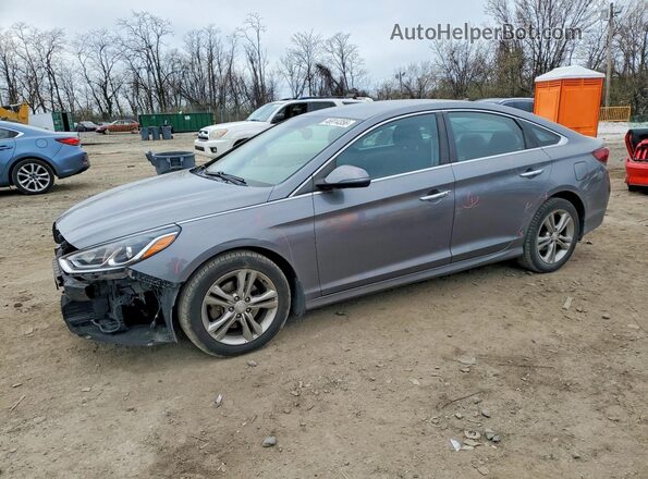5NPE34AF0JH717090 2018 HYUNDAI SONATA Gray Передня ліва чверть