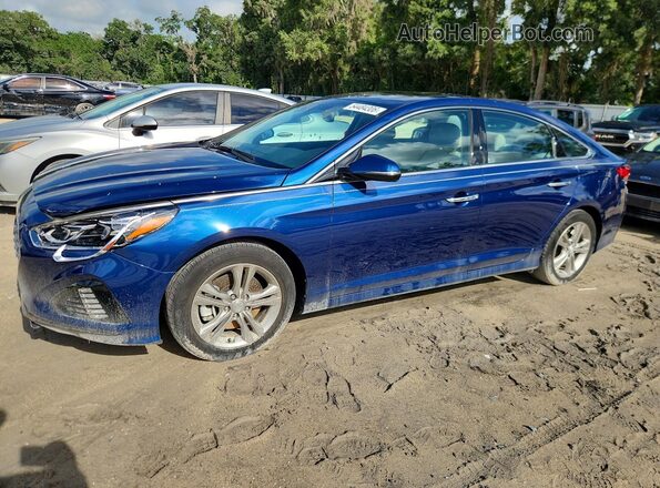 5NPE34AF0KH814341 2019 HYUNDAI SONATA Blue Front left