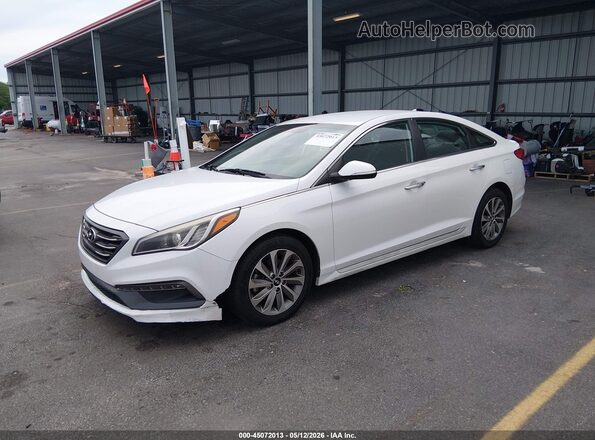 5NPE34AF1GH268284 2016 HYUNDAI SONATA Белый Передняя левая четверть