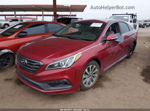 5NPE34AF1GH341038 2016 HYUNDAI SONATA Бордовый Передняя левая четверть