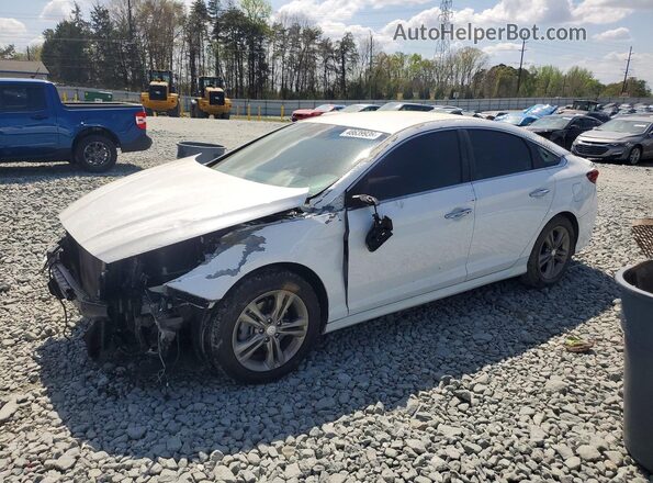 5NPE34AF1JH604331 2018 HYUNDAI SONATA White Vista tres cuartos delantera izquierda