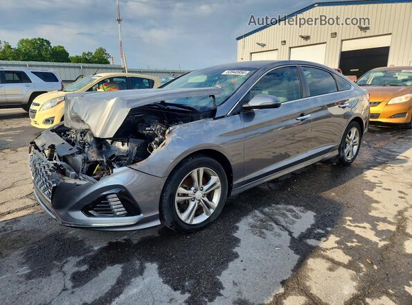 5NPE34AF1KH770043 2019 HYUNDAI SONATA Серый Передняя левая четверть