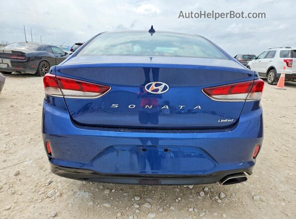 5NPE34AF1KH782824 2019 HYUNDAI SONATA Blue უკანა ხედი