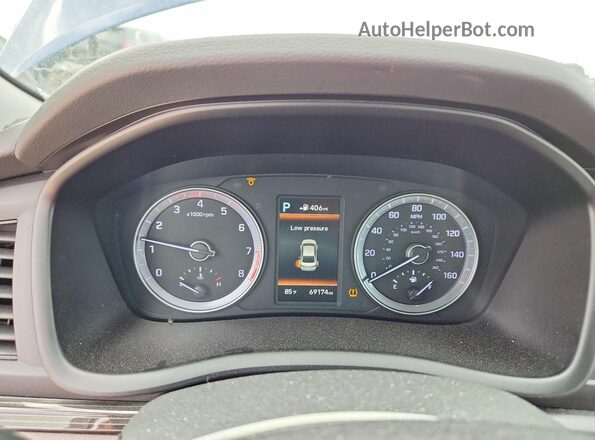 5NPE34AF1KH782824 2019 HYUNDAI SONATA Blue ხელსაწყოთა პანელის ხედი